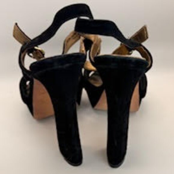 Sam Edelman Black Suede Platform Heels Size 10.5 - Picture 2 of 14